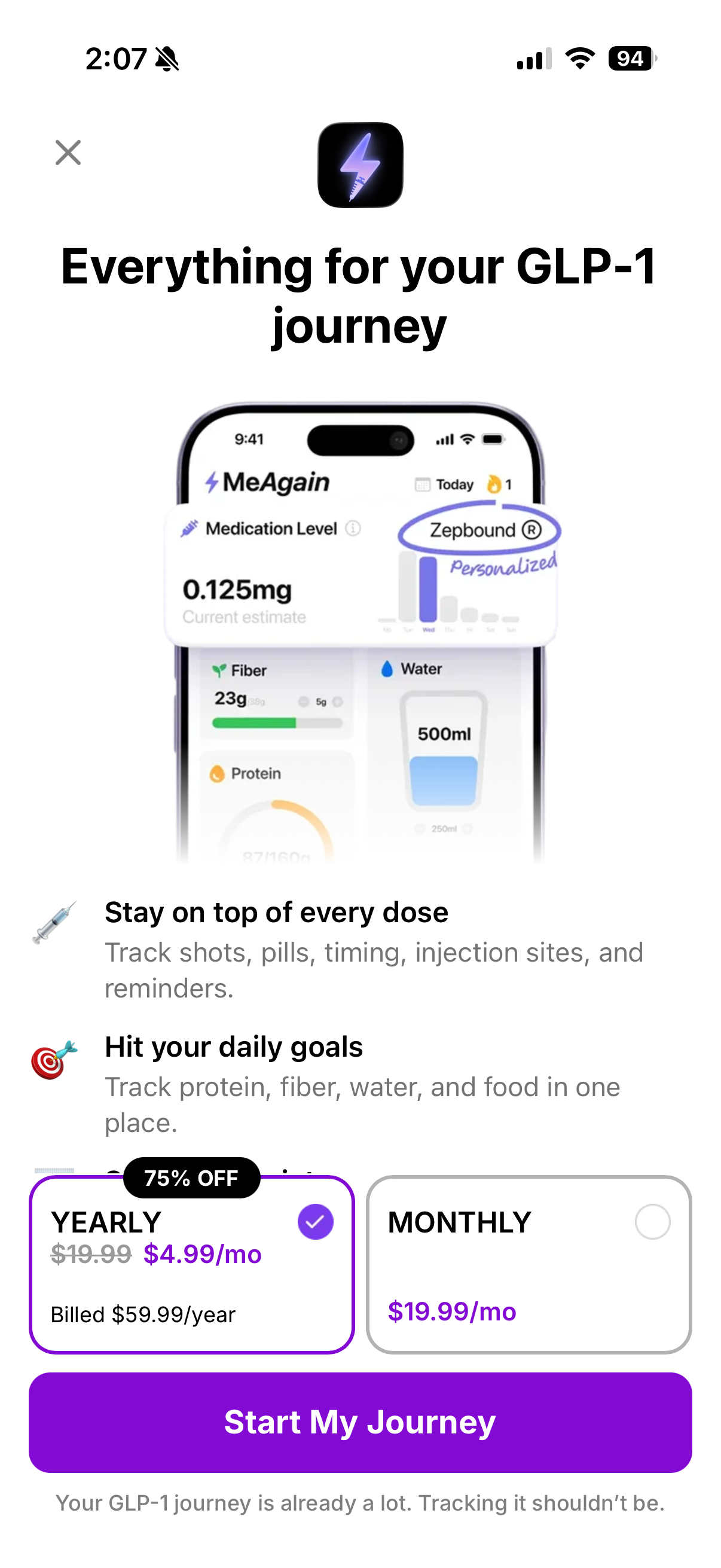 MeAgain: GLP-1 Tracker App