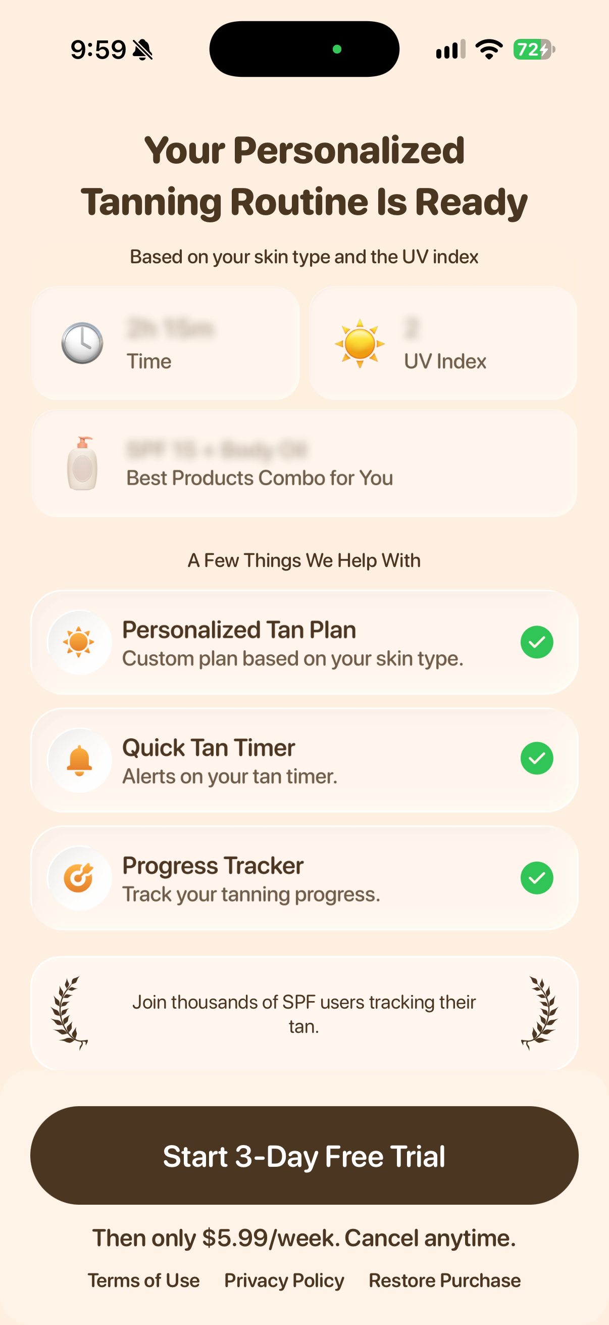 SPF - Tan Timer & UV Tracker