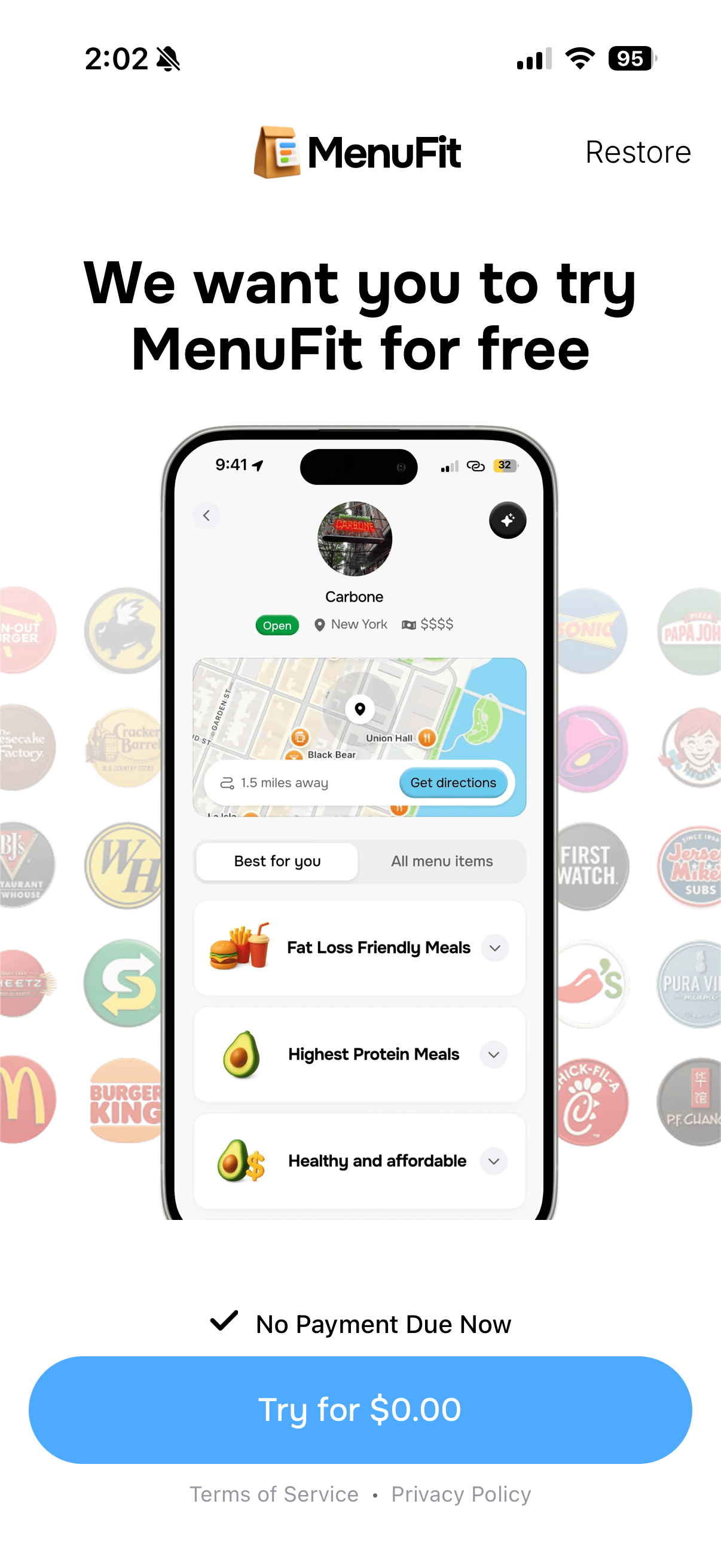 MenuFit - Healthy Eating Out