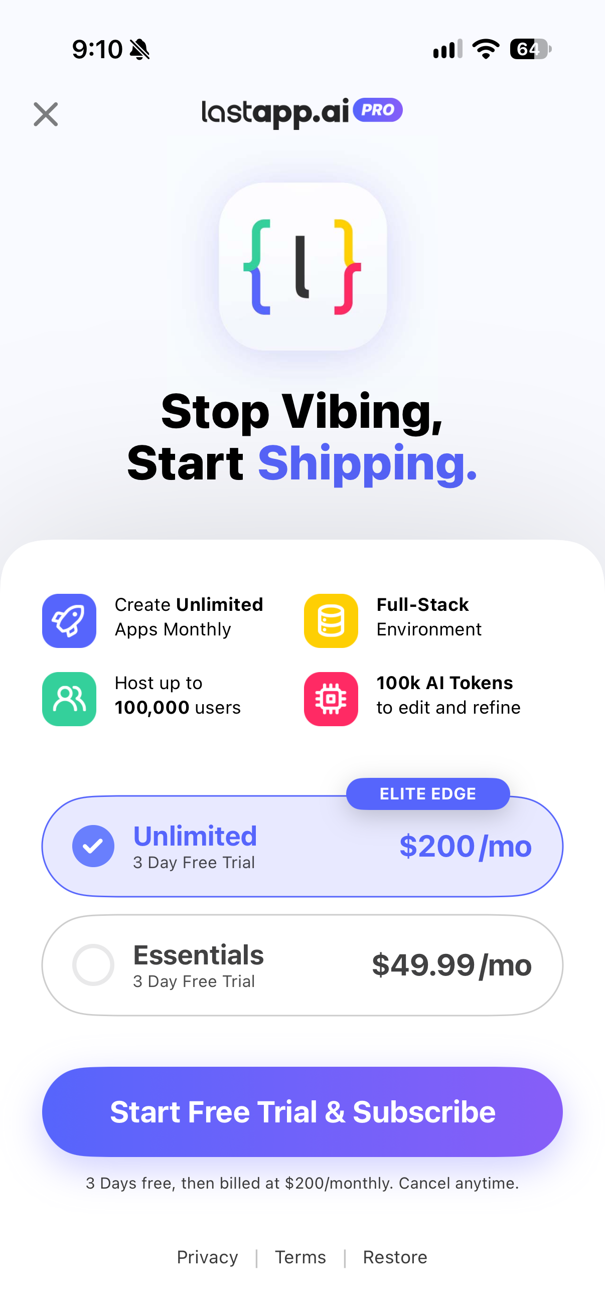 Vibecode Apps IDE - LastApp