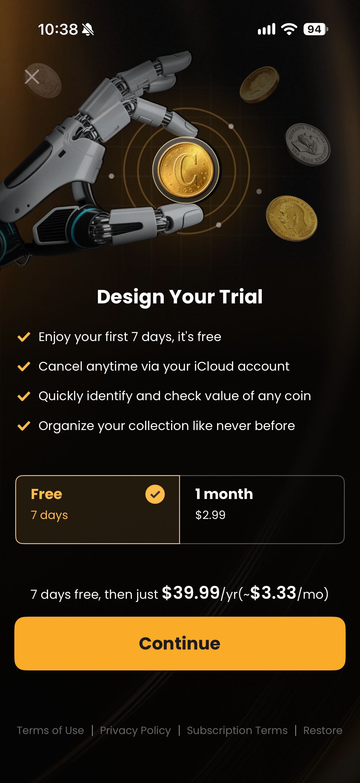 CoinValue:Coin Identifier