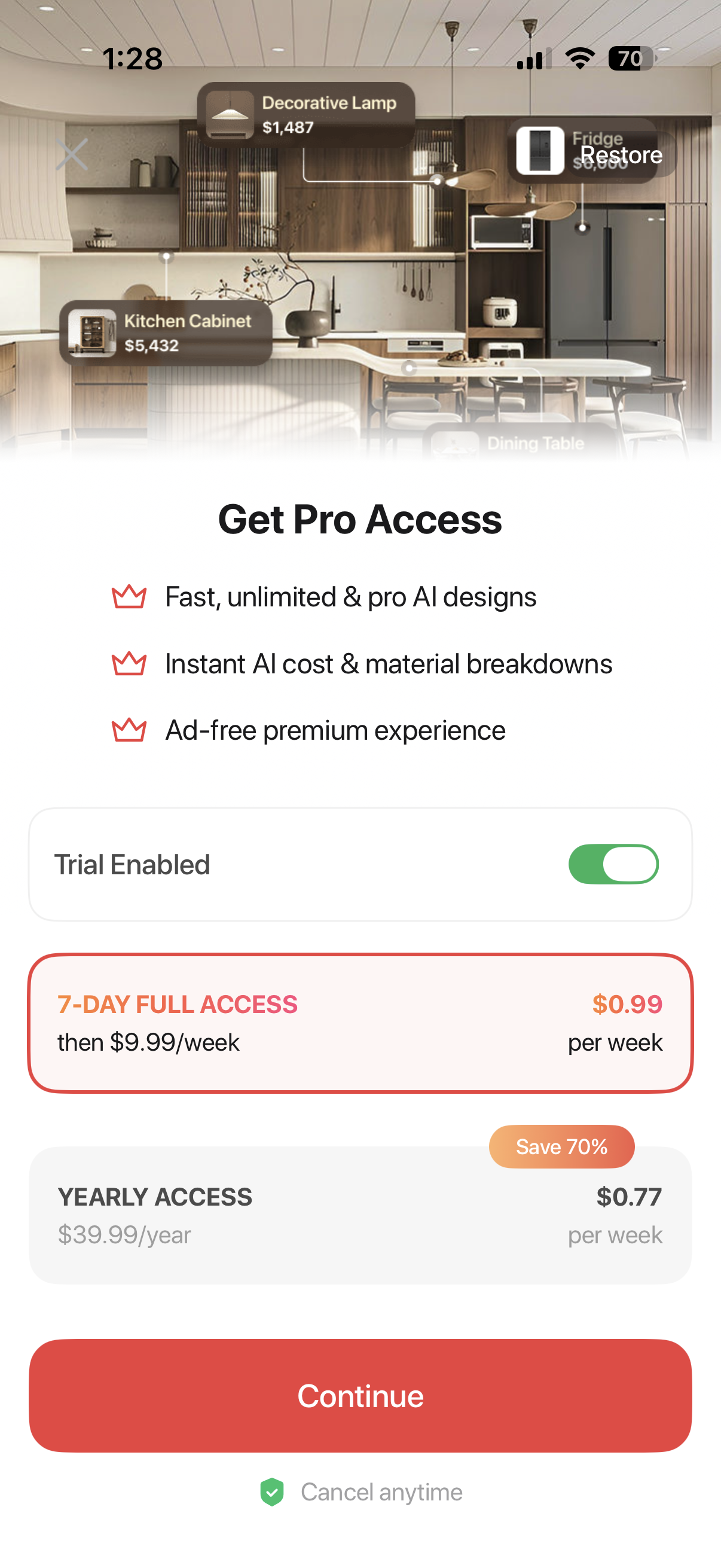 SnapHome: AI Interior Design