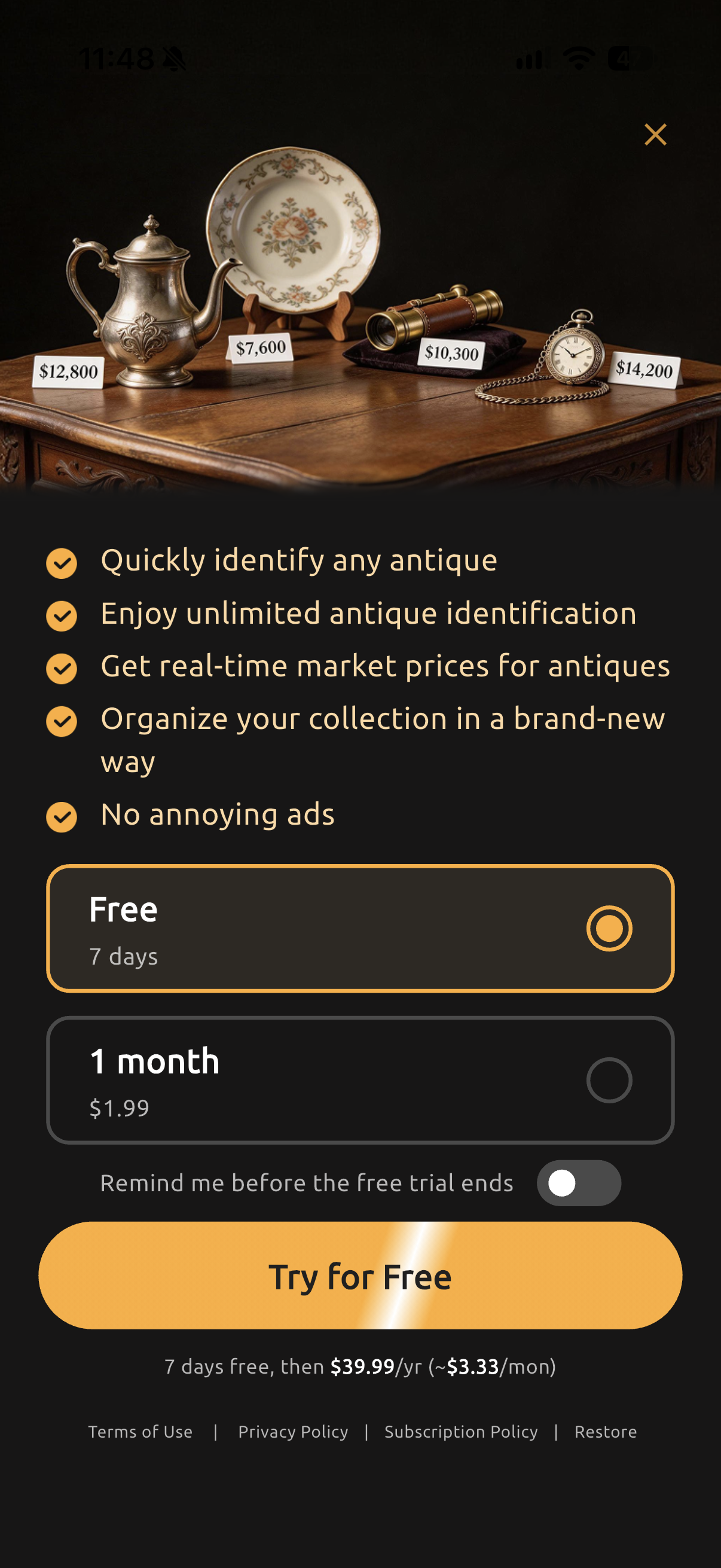 Antique Identifier | AntiqueID