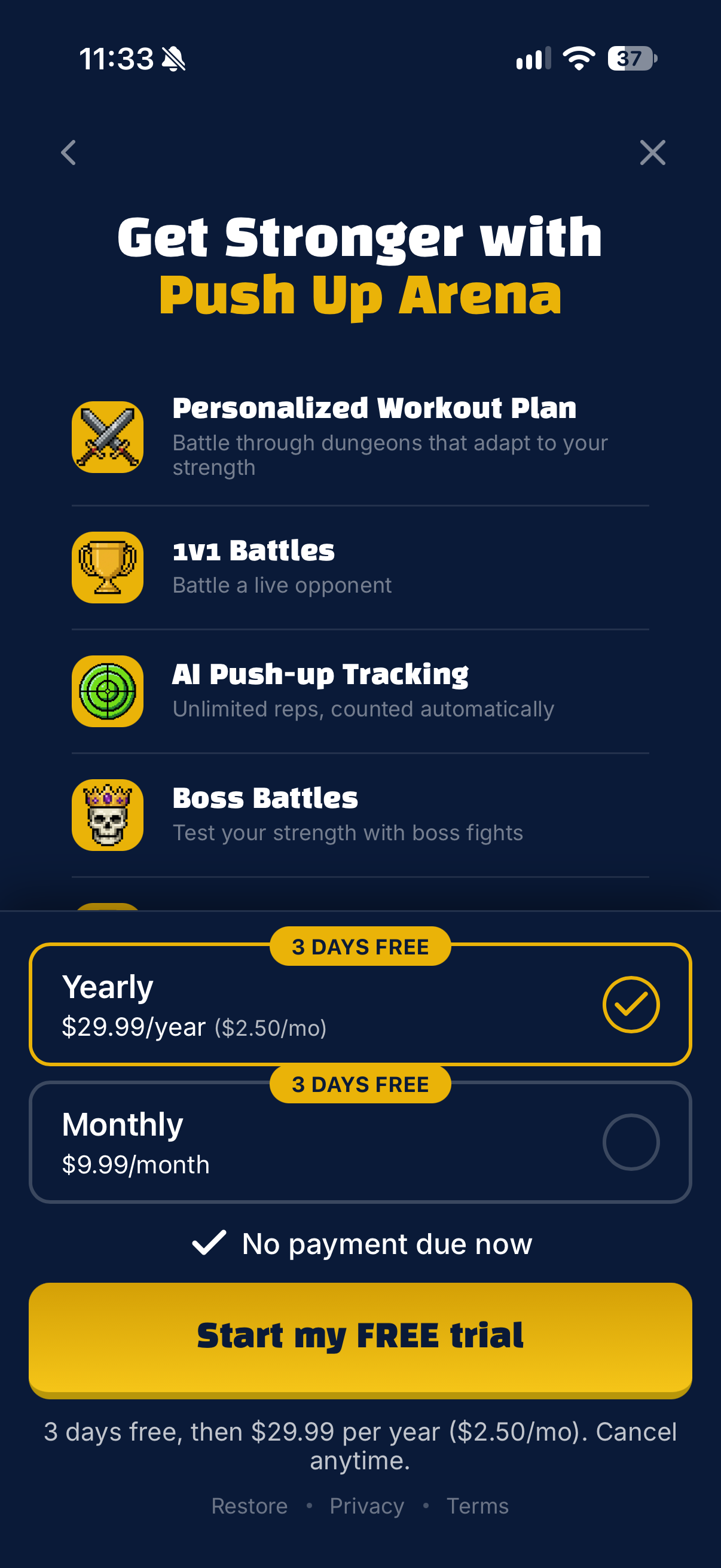 Push Up Arena - Fitness Game