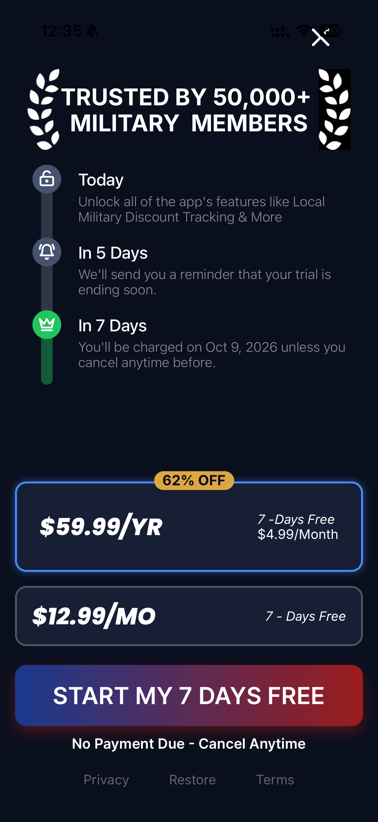 Military Benefits App