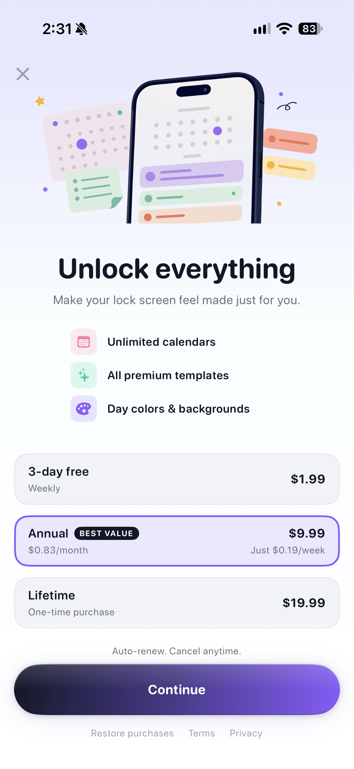 Ink: Lockscreen Calendar, Note