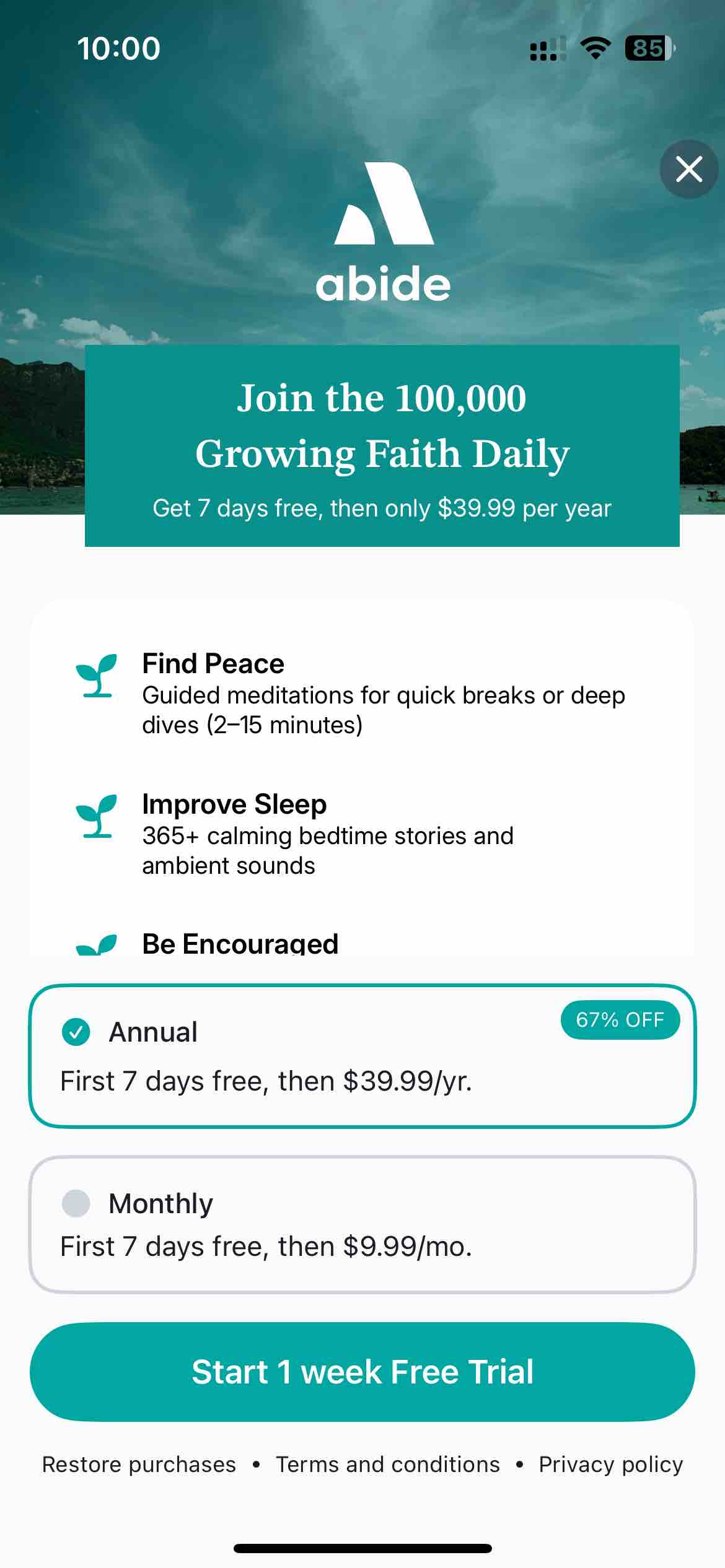 Abide: Bible Prayer Meditation