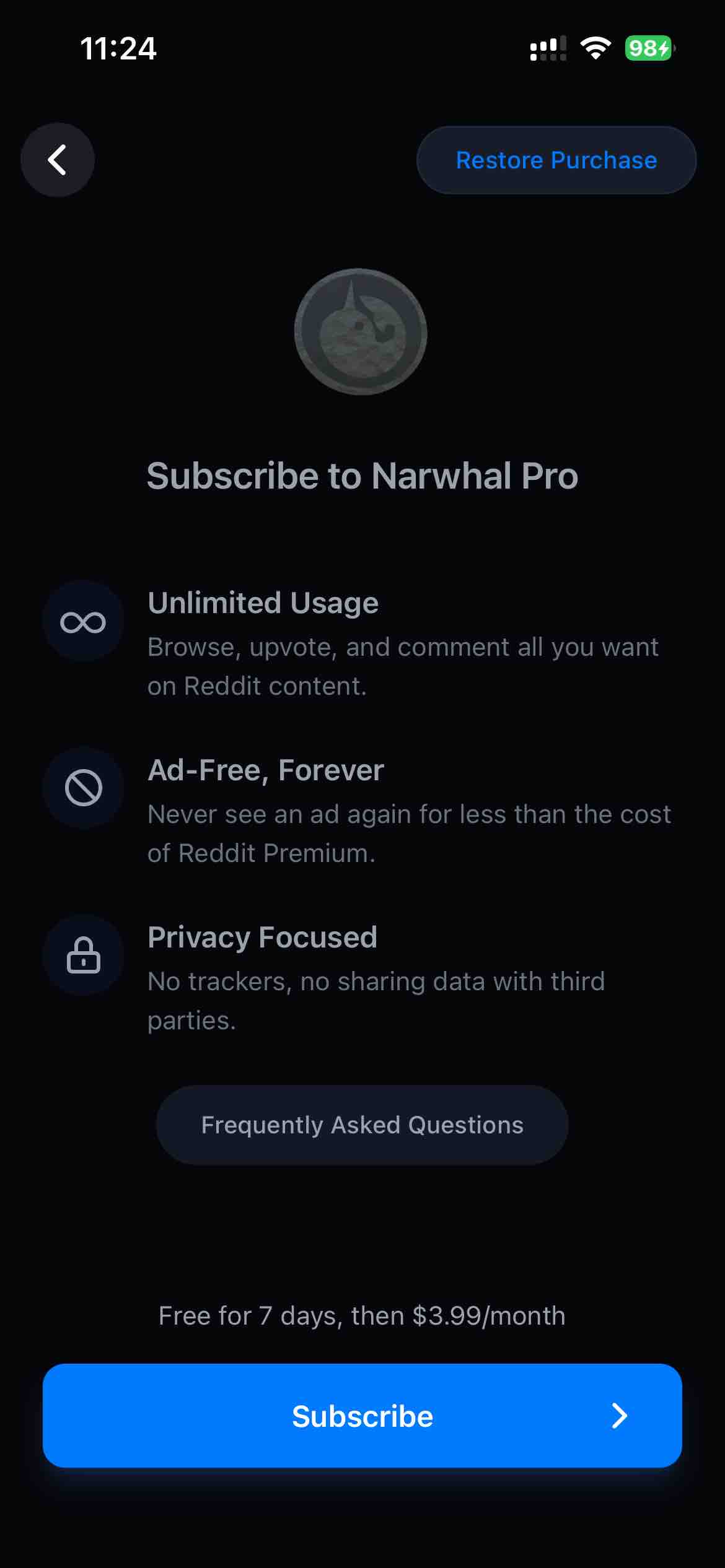 Narwhal for Reddit
