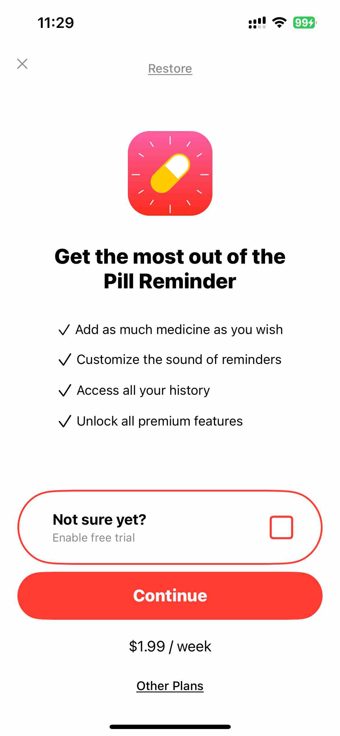 Pill Reminder Medication Alarm