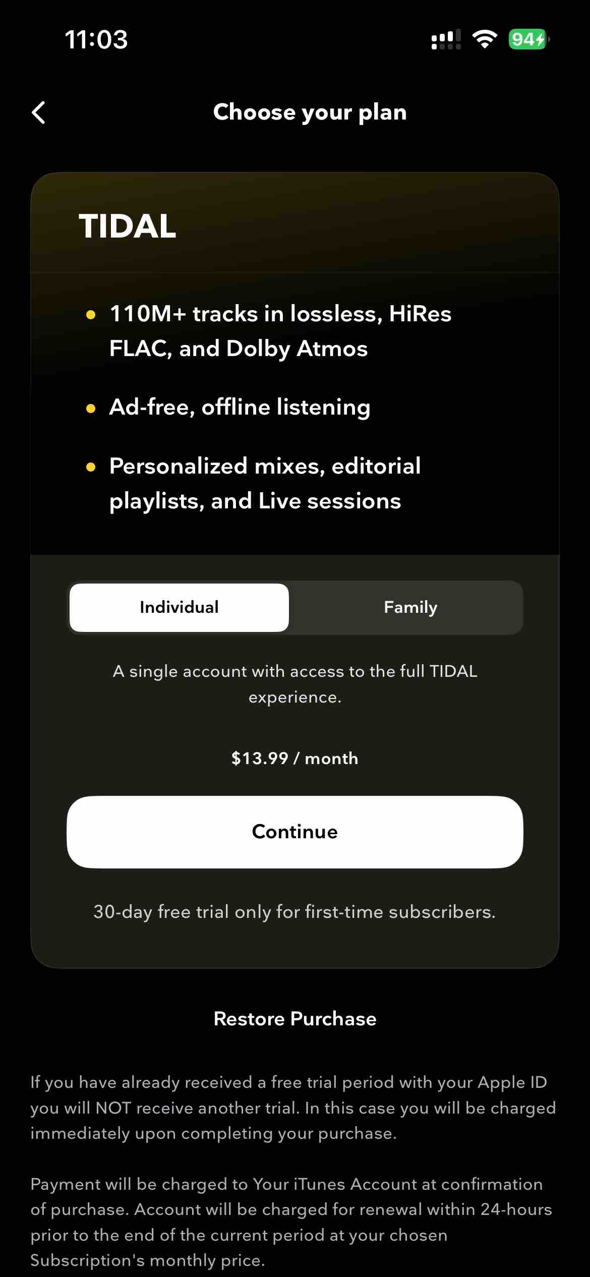 TIDAL Music: HiFi Sound