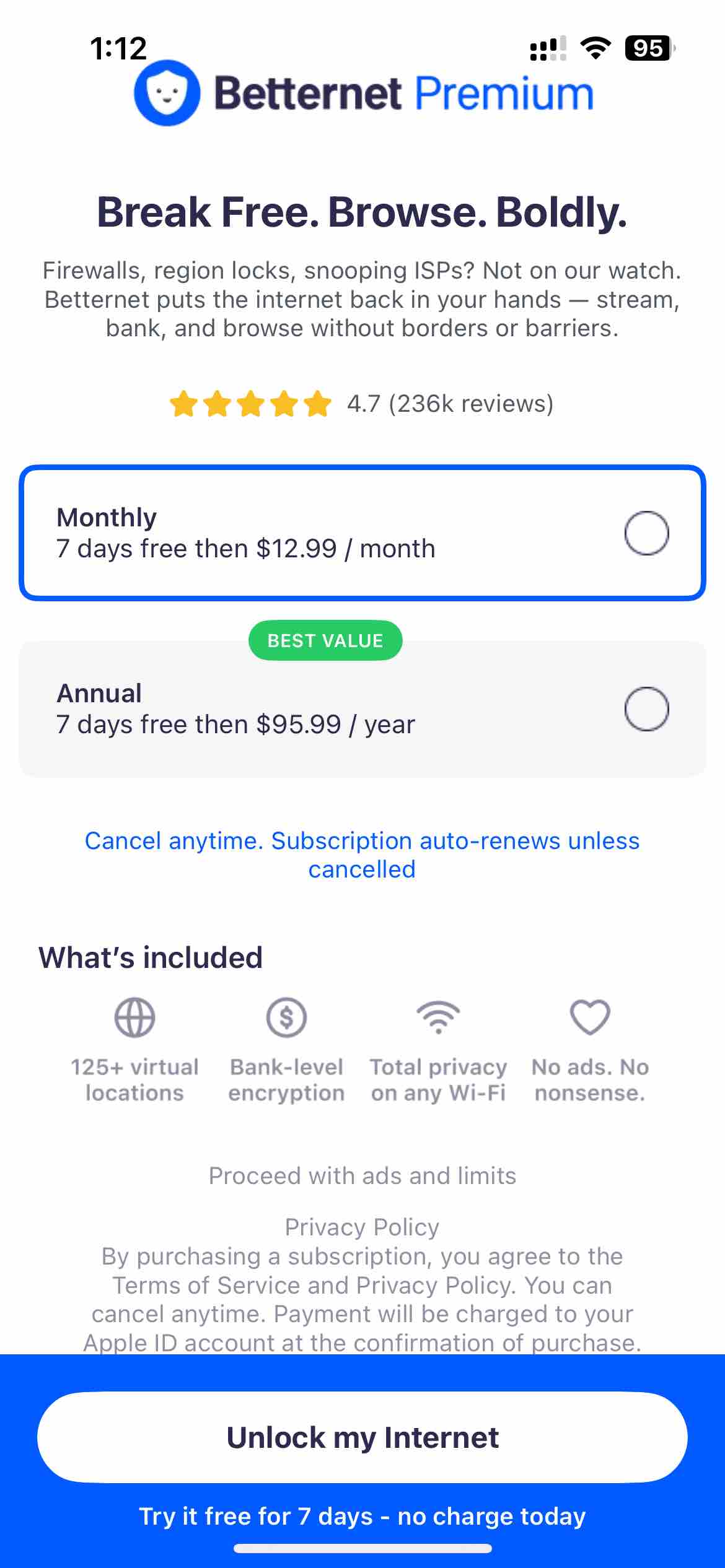 Betternet VPN: Best Wifi Proxy