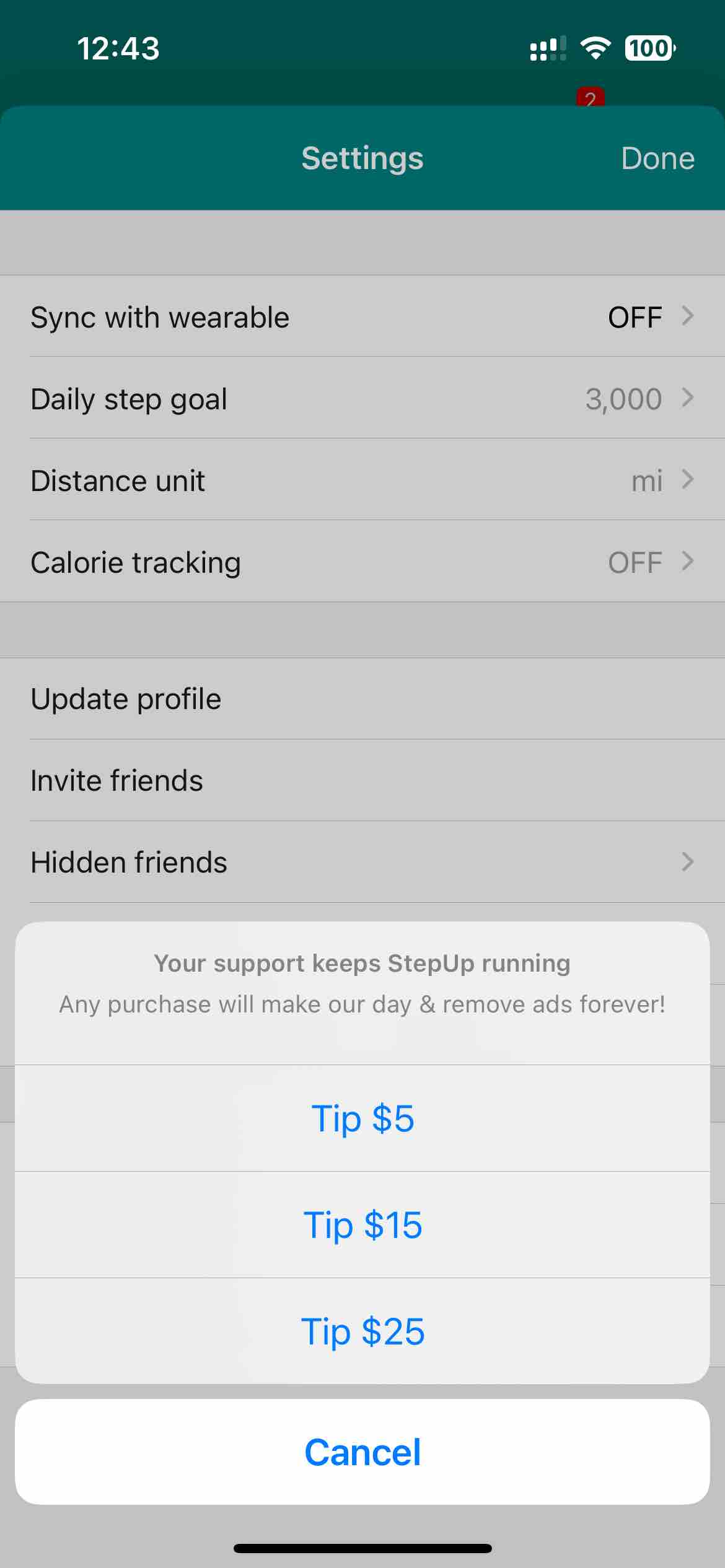 StepUp Pedometer Step Counter