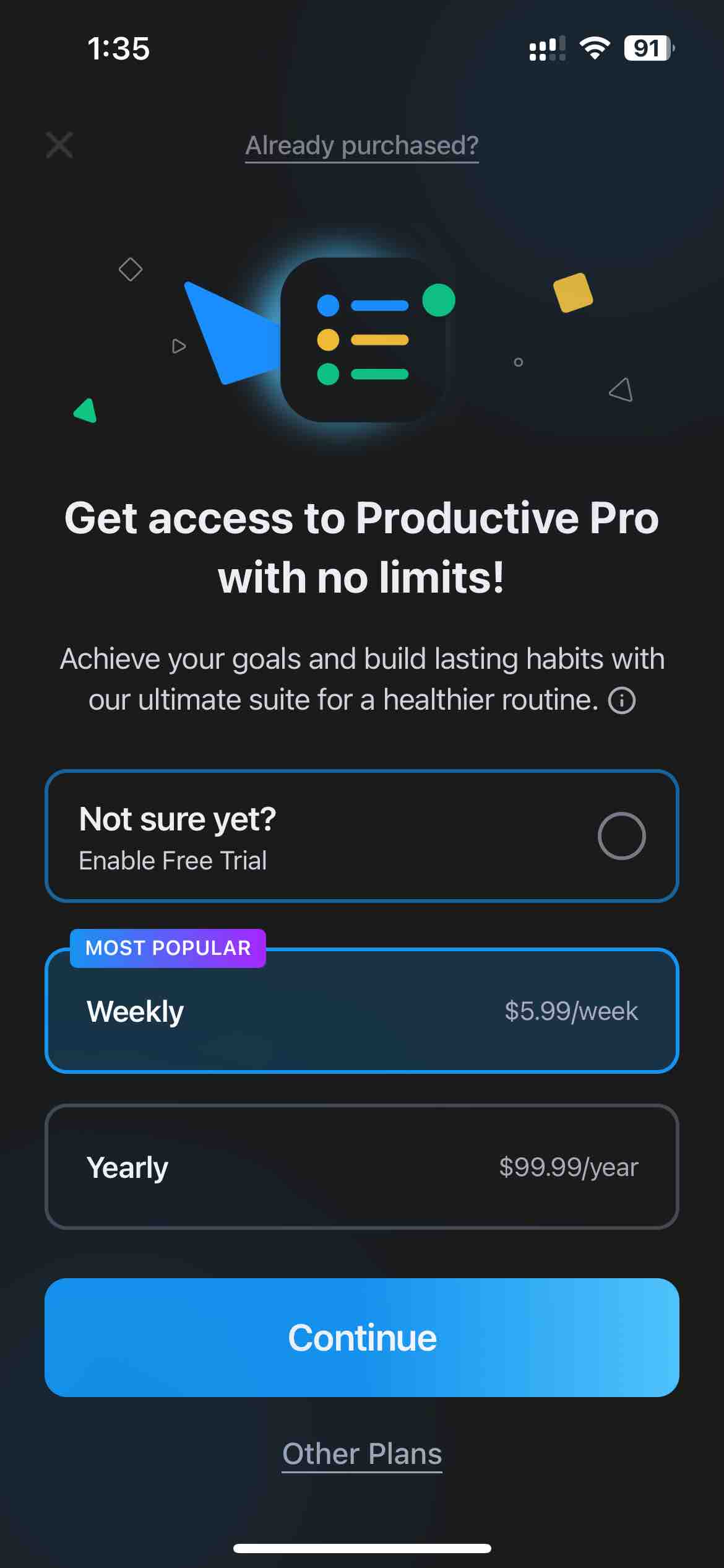 Productive - Habit Tracker