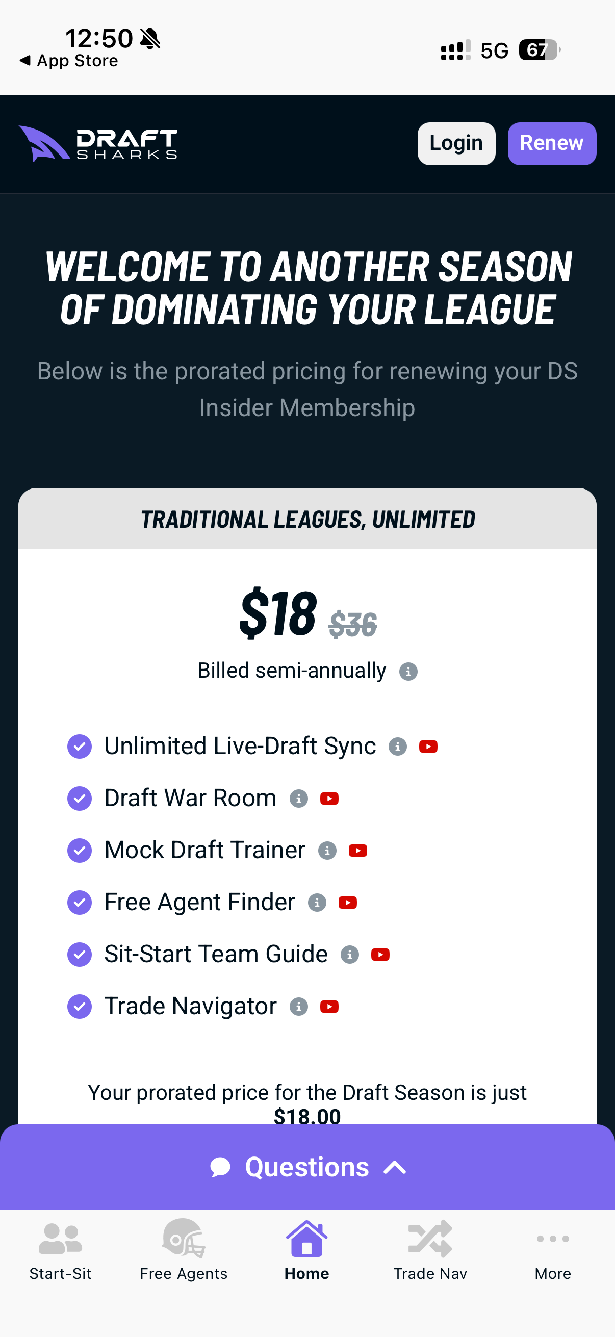 Draft Sharks Fantasy Football